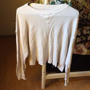 Brandy Melville cropped white thermal top